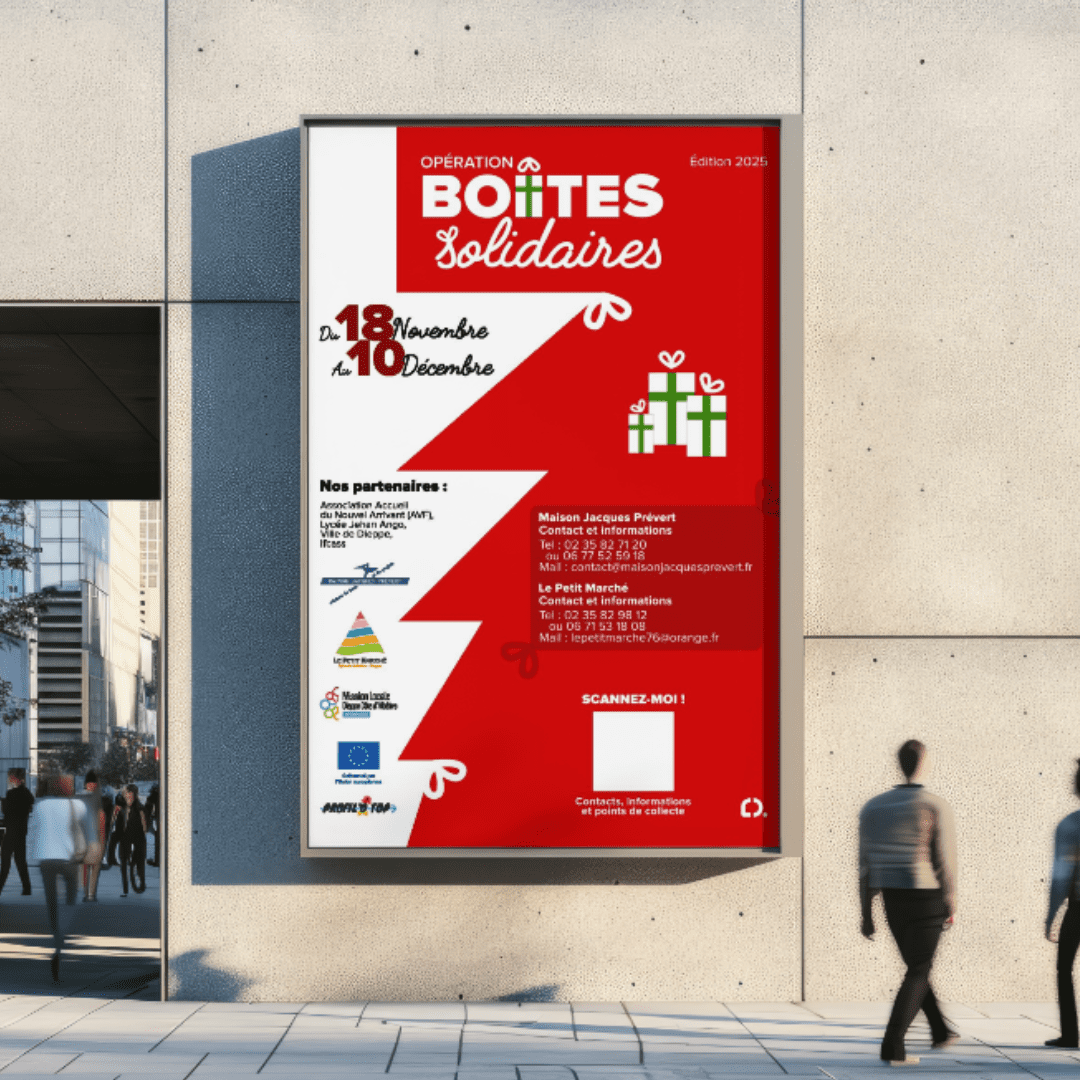 mockup poster opération boites solidaires